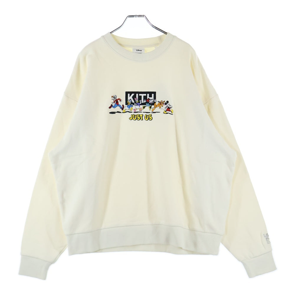 KITH(キス) ×Disney Mickey & Friends Family ディズニー ミッキー フレンズ&ファミリー クルーネック スウェットトレーナー アイボリー KHM031744