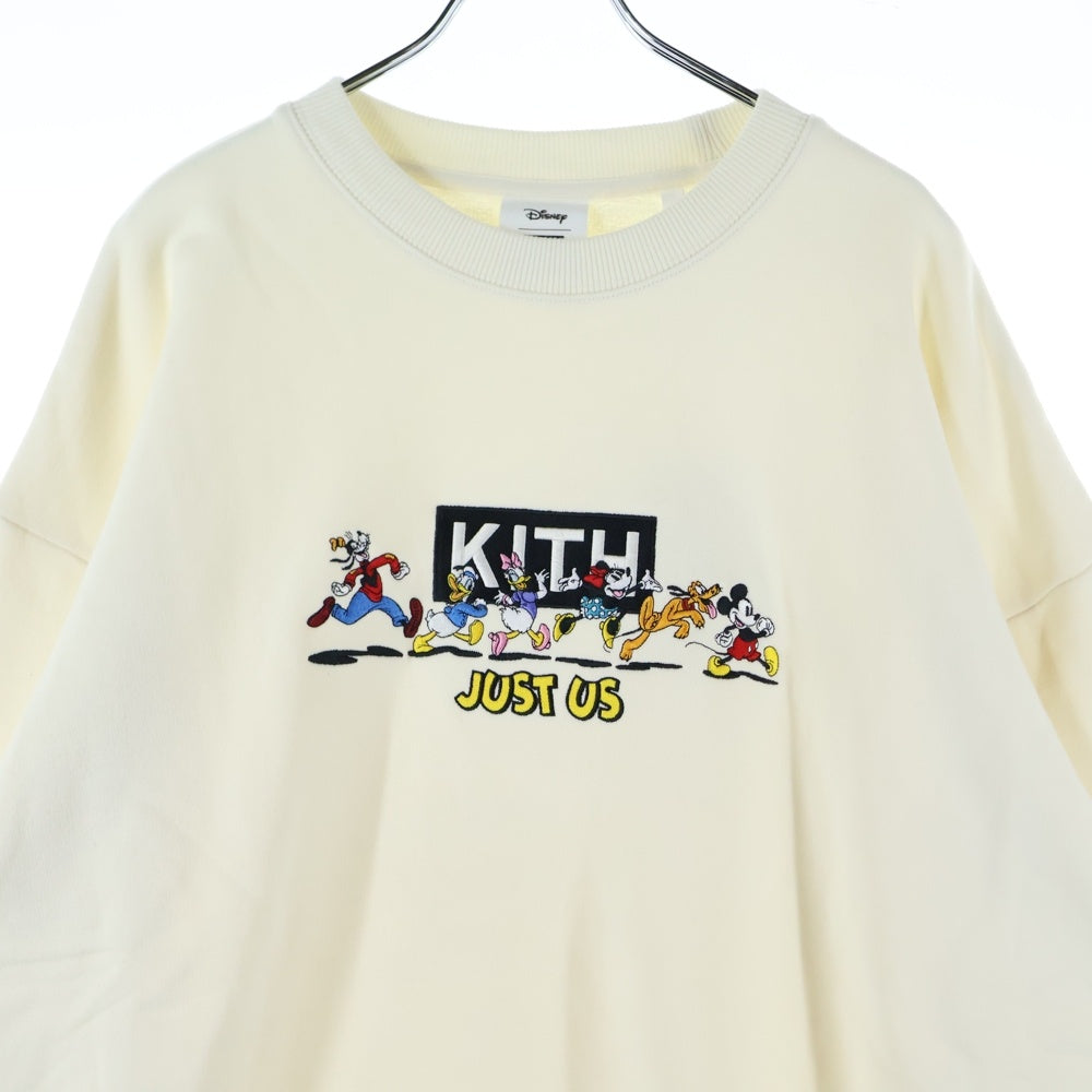 KITH(キス) ×Disney Mickey & Friends Family ディズニー ミッキー フレンズ&ファミリー クルーネック スウェットトレーナー アイボリー KHM031744