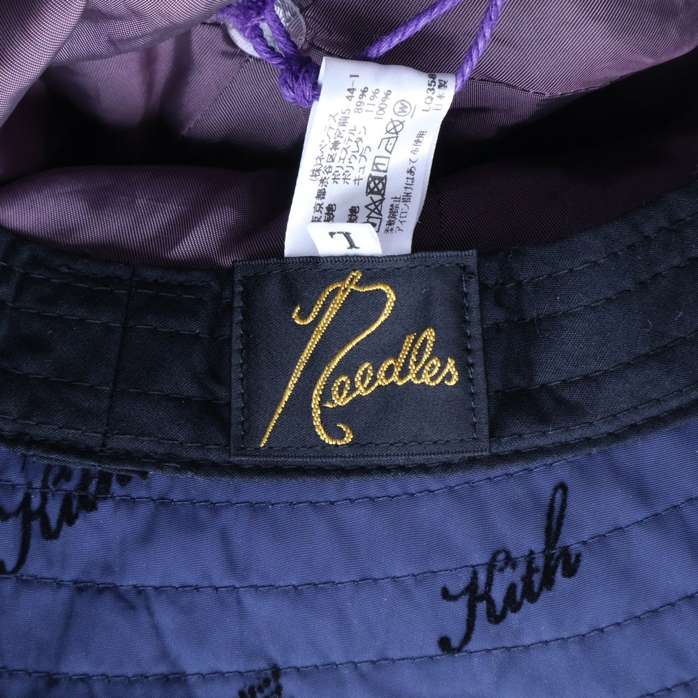 Needles(ニードルス) ×KITH キス 総柄 ナイロン バケットハット 帽子 ブルー LQ358