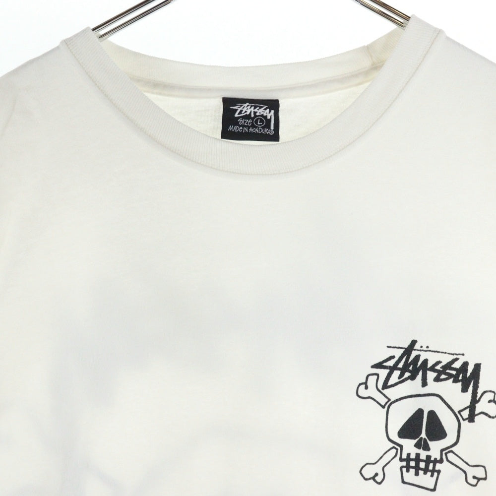 STUSSY(ステューシー) Skull Bones Tee Pigment Dyed スカルボーン プリントTシャツ 半袖カットソー ホワイト