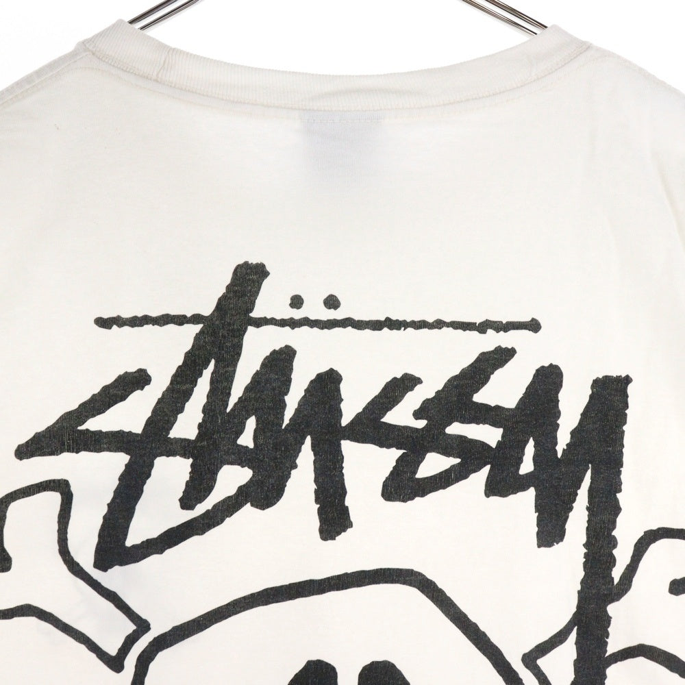 STUSSY(ステューシー) Skull Bones Tee Pigment Dyed スカルボーン プリントTシャツ 半袖カットソー ホワイト