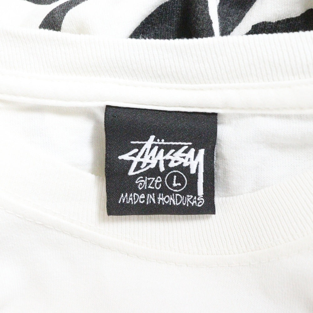 STUSSY(ステューシー) Skull Bones Tee Pigment Dyed スカルボーン プリントTシャツ 半袖カットソー ホワイト