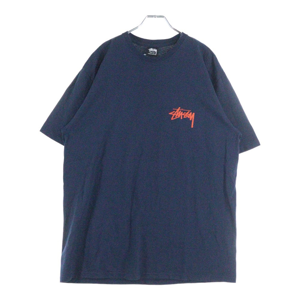 STUSSY(ステューシー) SKATE TOUGE TEE スケートタフ プリントTシャツ 半袖カットソー ネイビー
