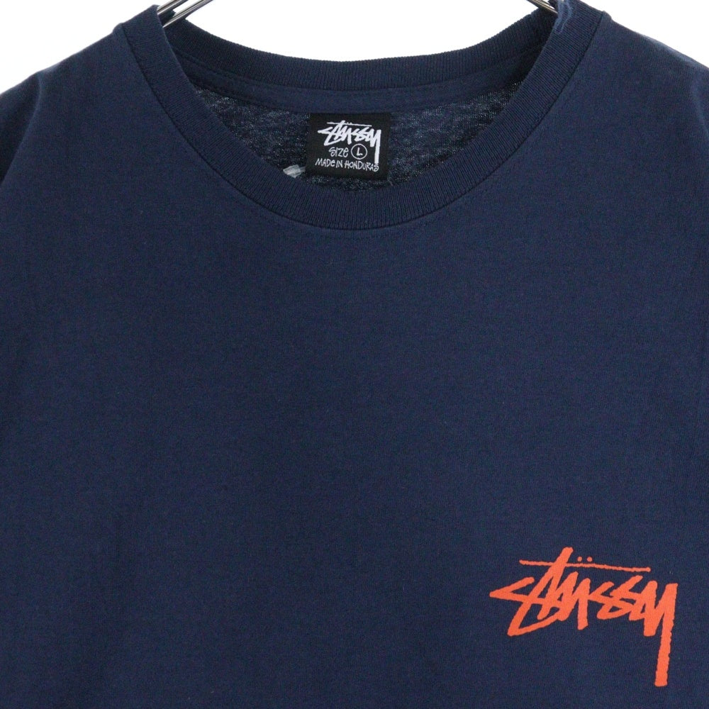 STUSSY(ステューシー) SKATE TOUGE TEE スケートタフ プリントTシャツ 半袖カットソー ネイビー