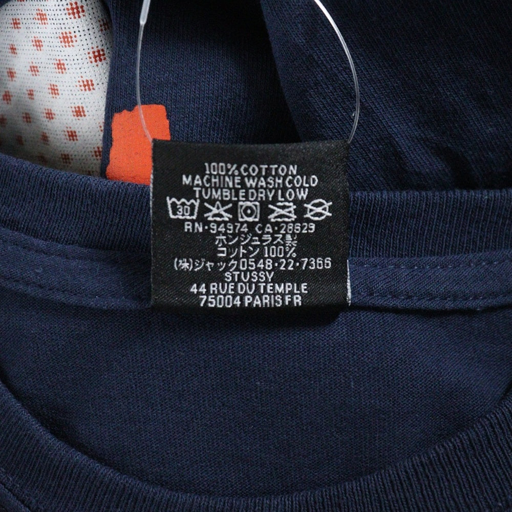 STUSSY(ステューシー) SKATE TOUGE TEE スケートタフ プリントTシャツ 半袖カットソー ネイビー