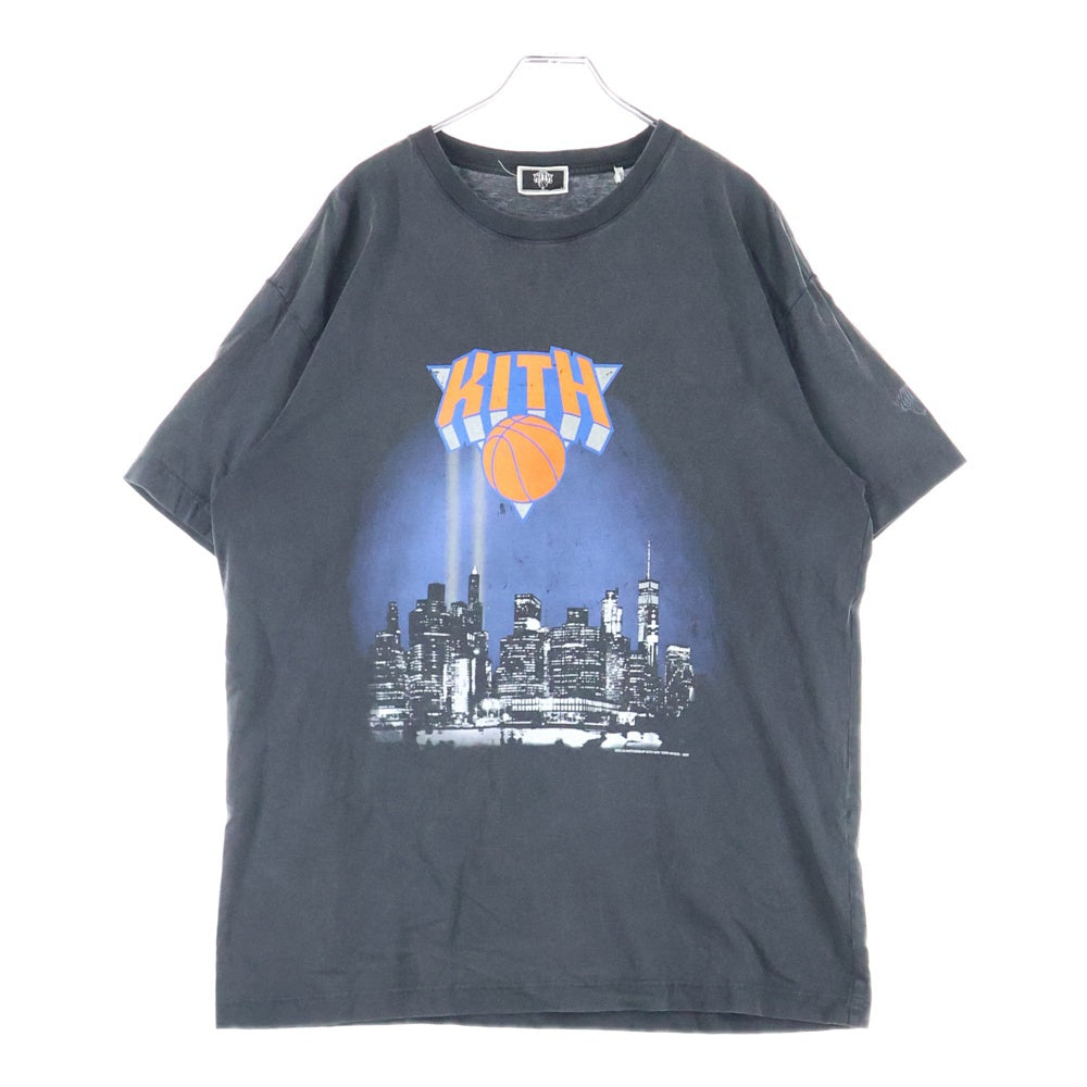 KITH(キス) New York Knicks City Vintage Tee ニューヨークニックス シティ ヴィンテージ プリントTシャツ 半袖カットソー ブラック KHM030862