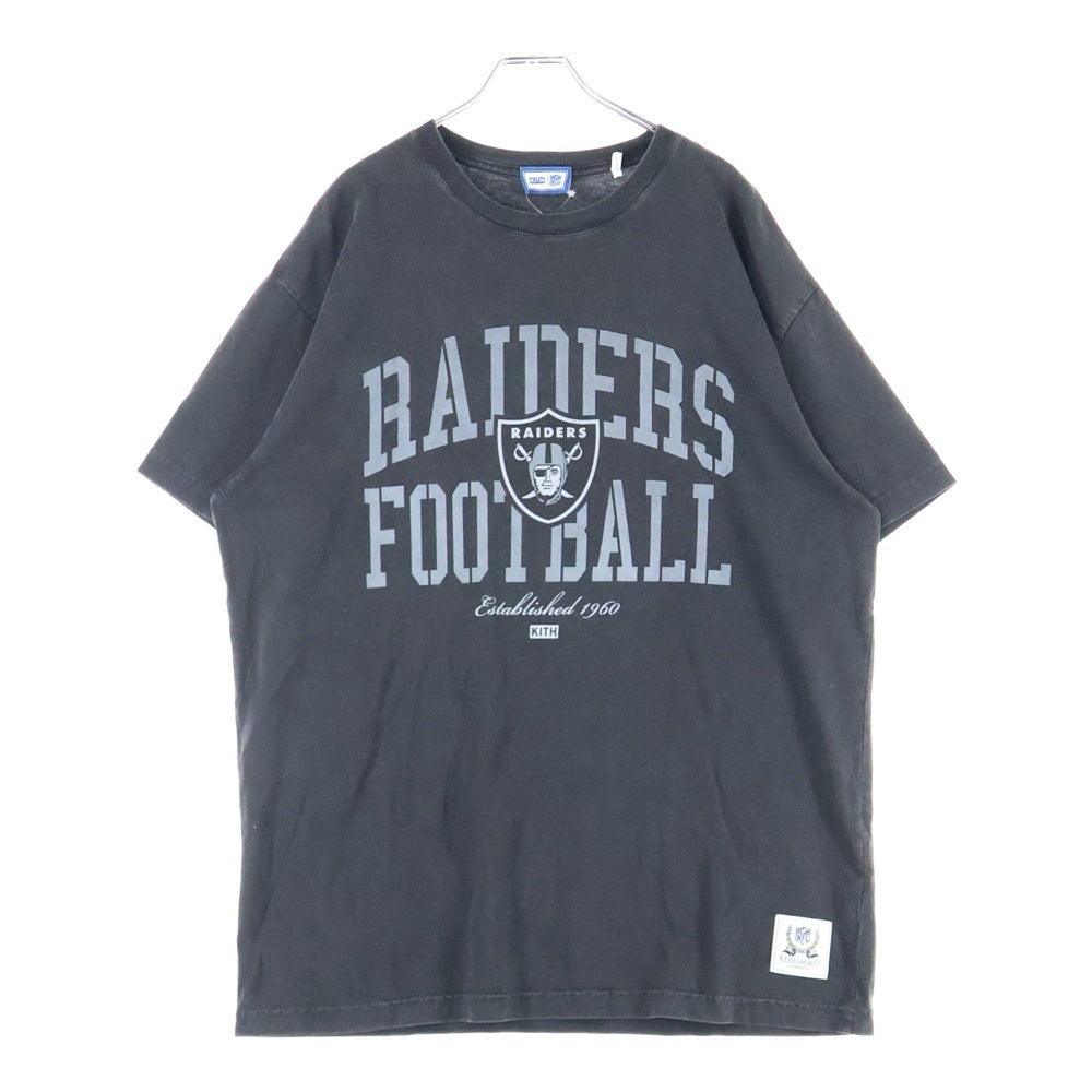 KITH(キス) Raiders Vintage Tee NFL レイダース ヴィンテージ プリントTシャツ 半袖カットソー ブラック KHM031583