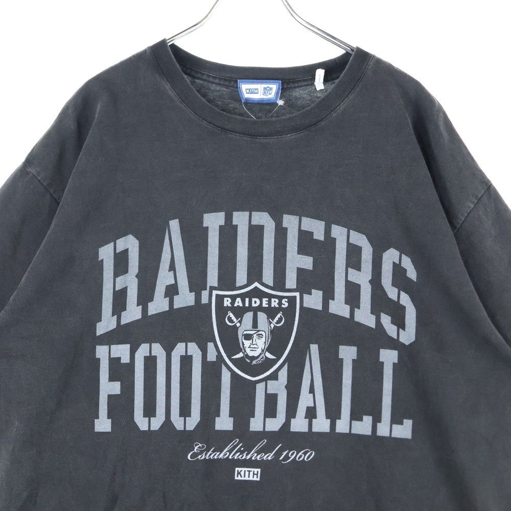 KITH(キス) Raiders Vintage Tee NFL レイダース ヴィンテージ プリントTシャツ 半袖カットソー ブラック KHM031583