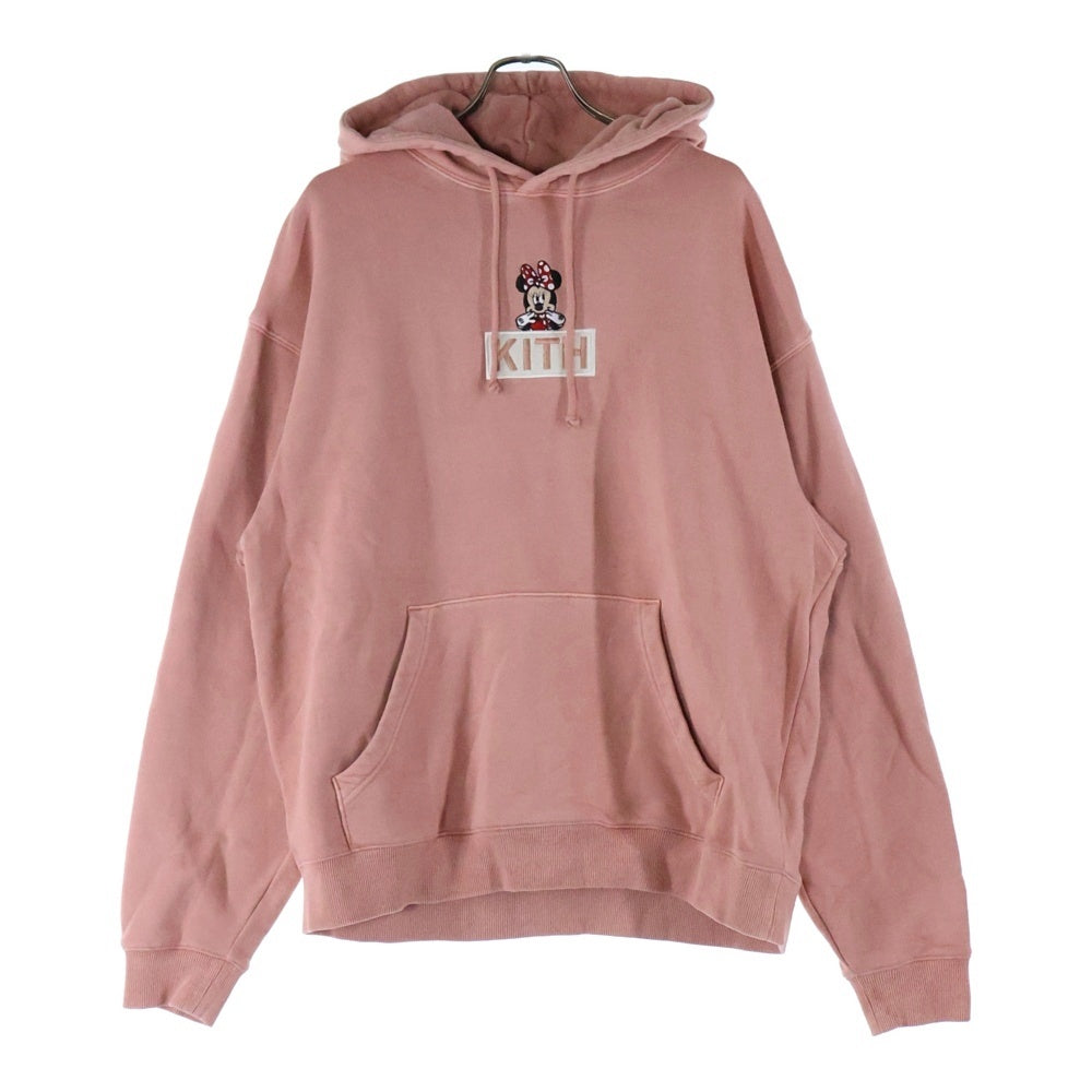 KITH(キス) ×Disney Minnie Classic Logo Hoodie ディズニー ミニー クラシックロゴフーディ プルオーバースウェットパーカー ピンク KHM031776