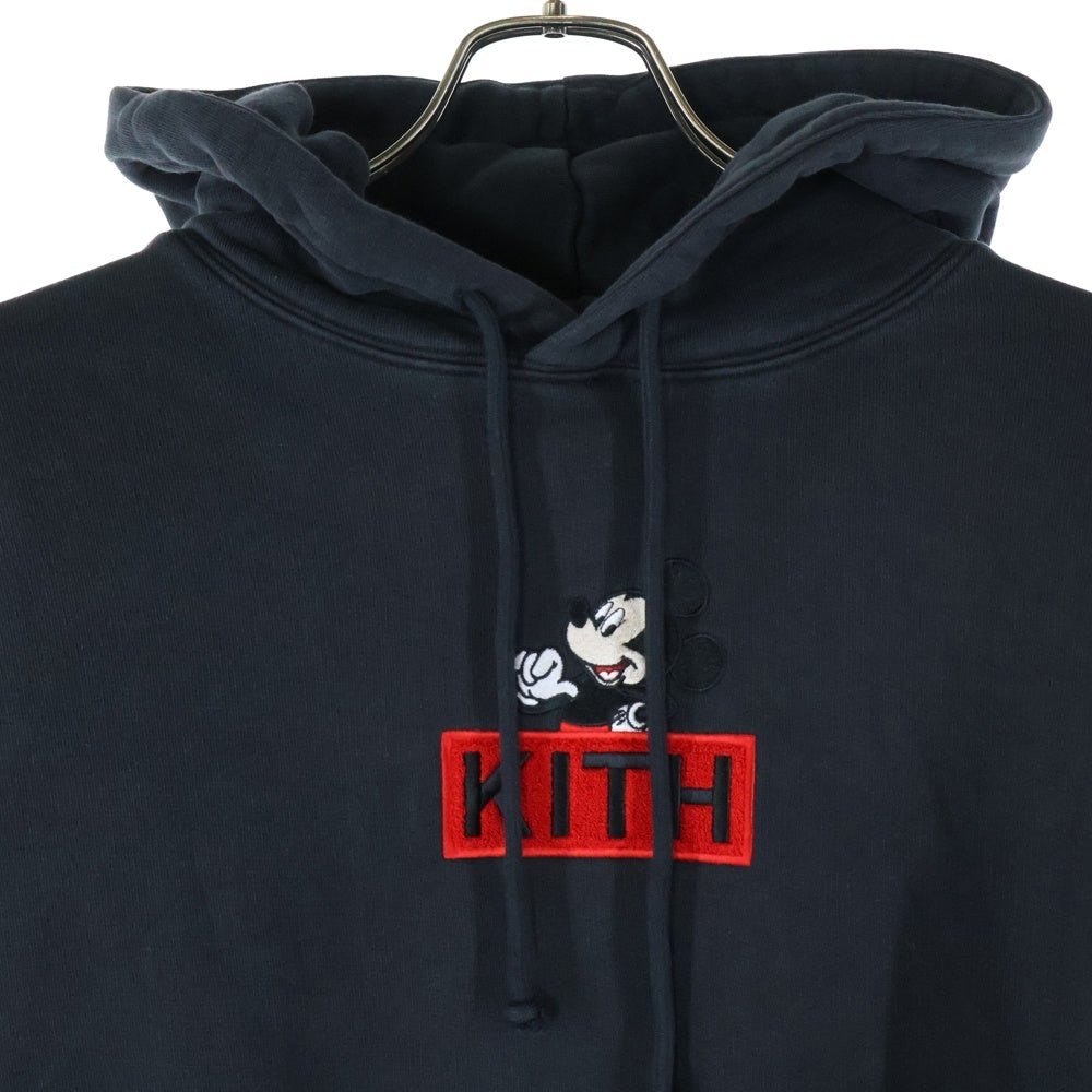 KITH(キス) ×Disney Mickey Classic Logo Hoodie ディズニー ミッキー クラシックロゴ フーディ プルオーバースウェットパーカー ブラック KHM031774