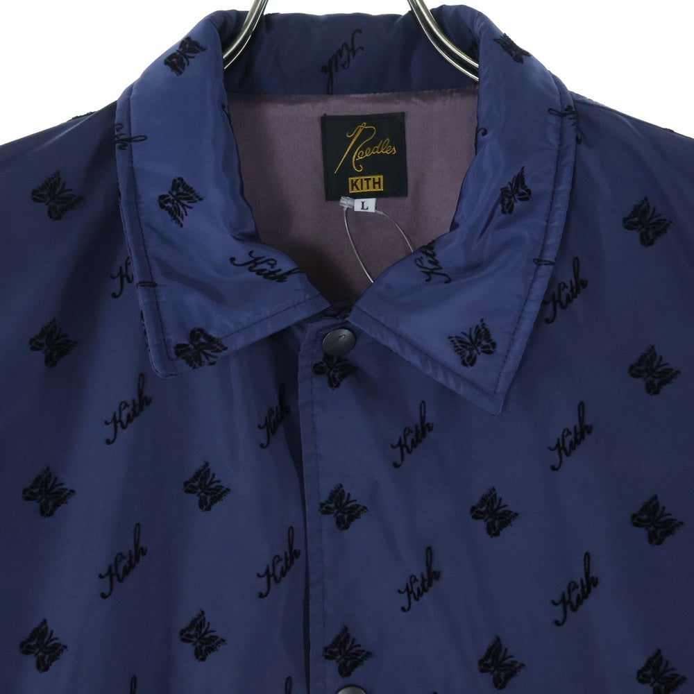Needles(ニードルス) ×KITH COACH JACKET キス 総柄 コーチジャケット ブルー LQ351
