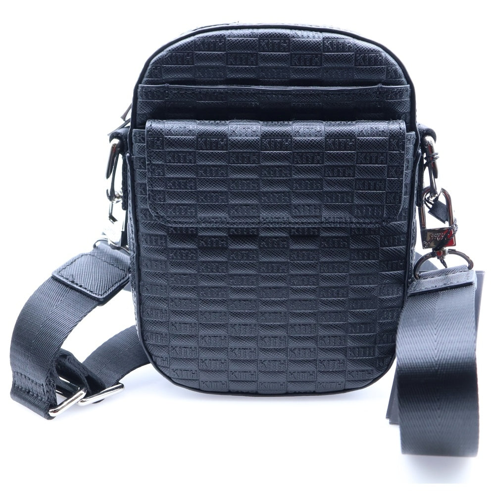 KITH(キス) Utility Crossbody in Saffiano Leather ユーティリティ クロスボディ サフィアーノレザー ショルダーバッグ ブラック
