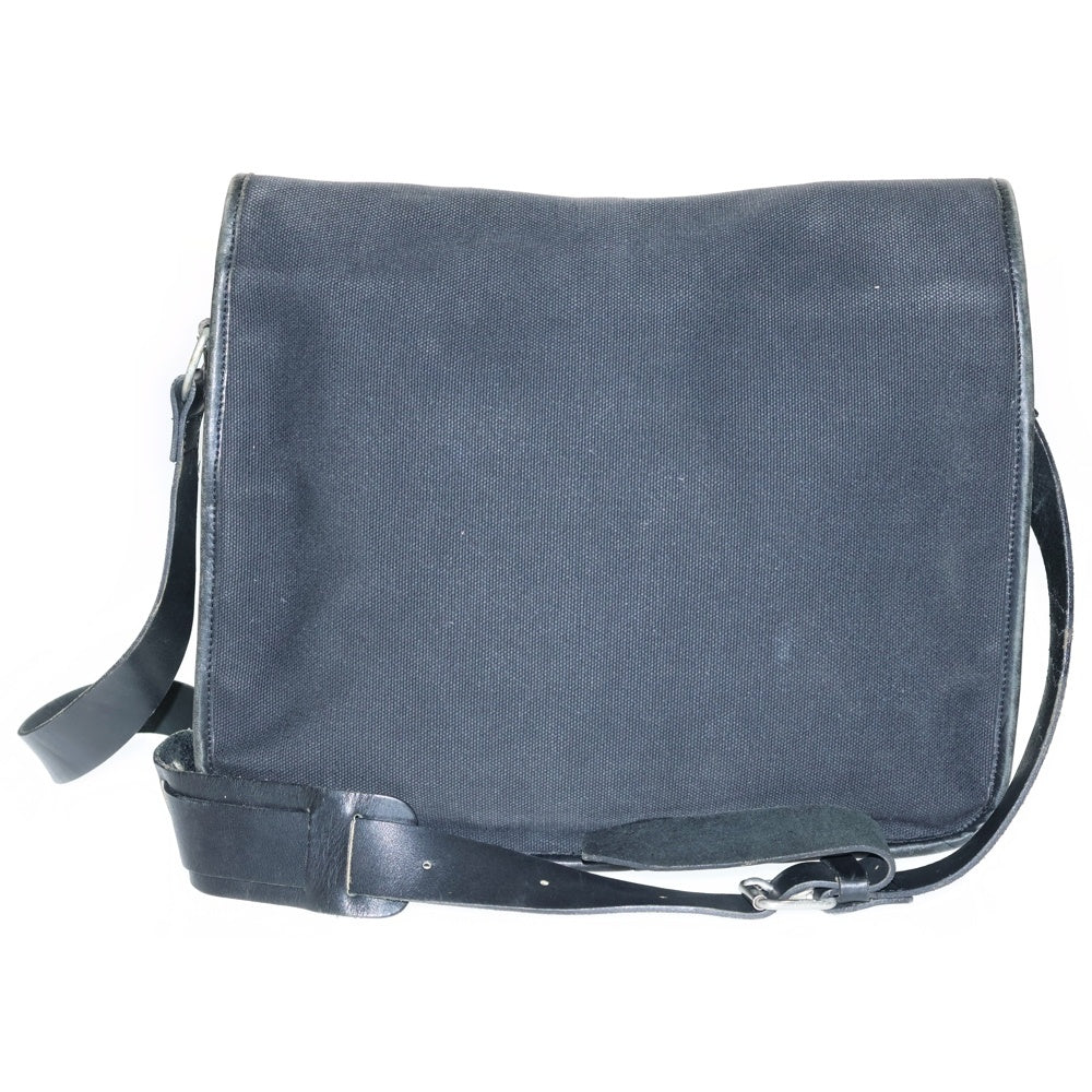 COMME des GARCONS HOMME(コムデギャルソンオム) 90S 田中オム期 コットンレザー切替 ショルダーバッグ メッセンジャーバッグ ブラック