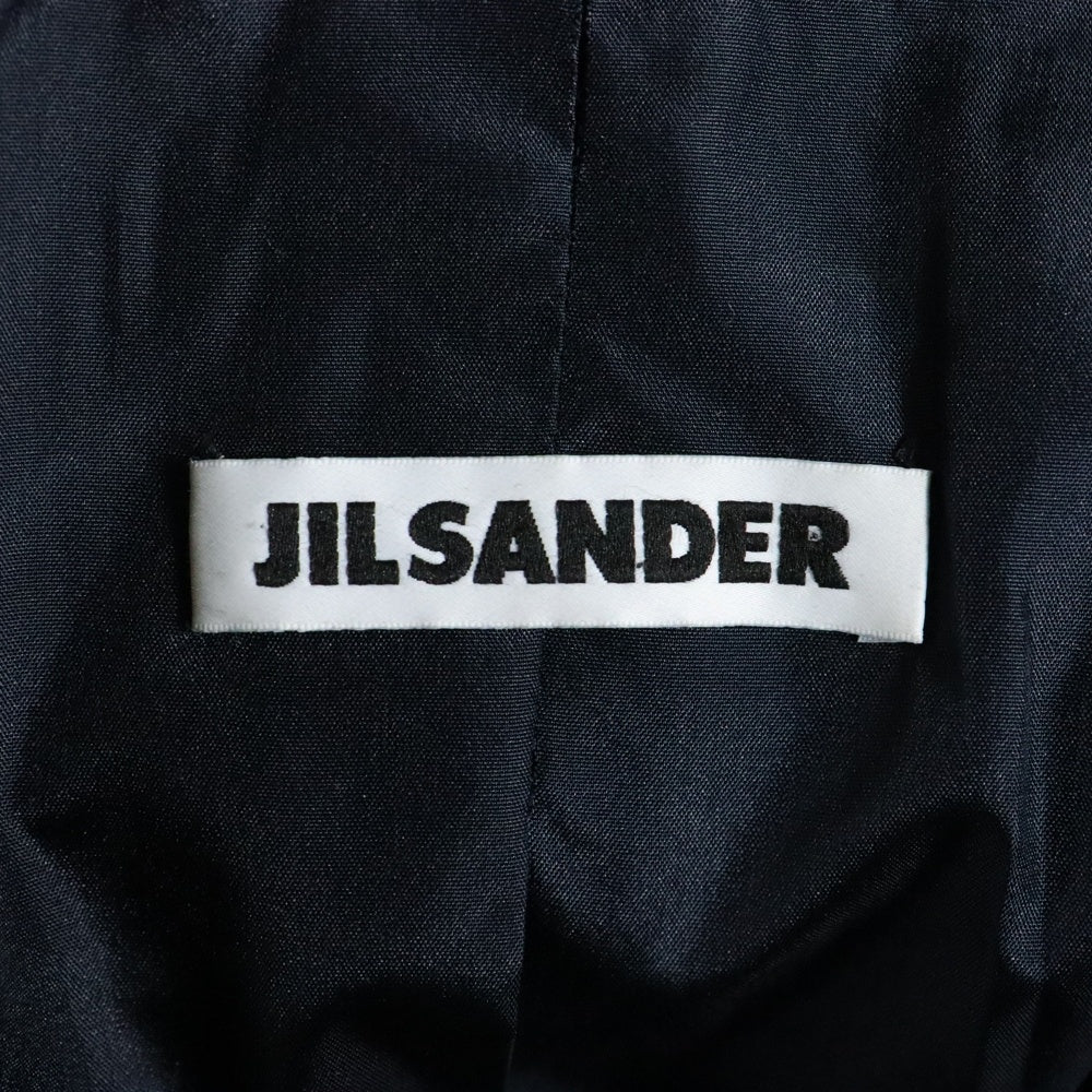 JIL SANDER(ジルサンダー) シルク混 2ポケット ウールチェスターロングコート ブラック 273112 100110 212300