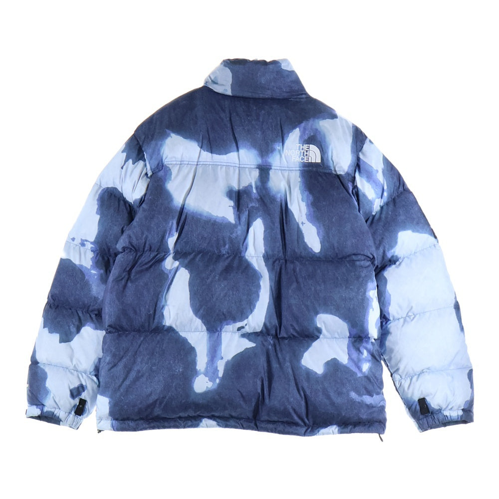 SUPREME(シュプリーム) 21AW ×The North Face Bleached Denim Print Nuptse Jacket ザノースフェイス ブリーチド デニムプリント ヌプシ ダウンジャケット インディゴ ND521001