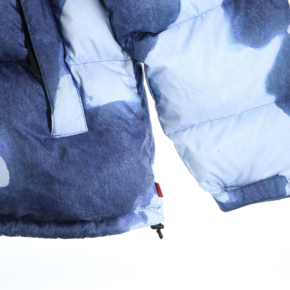 SUPREME(シュプリーム) 21AW ×The North Face Bleached Denim Print Nuptse Jacket ザノースフェイス ブリーチド デニムプリント ヌプシ ダウンジャケット インディゴ ND521001