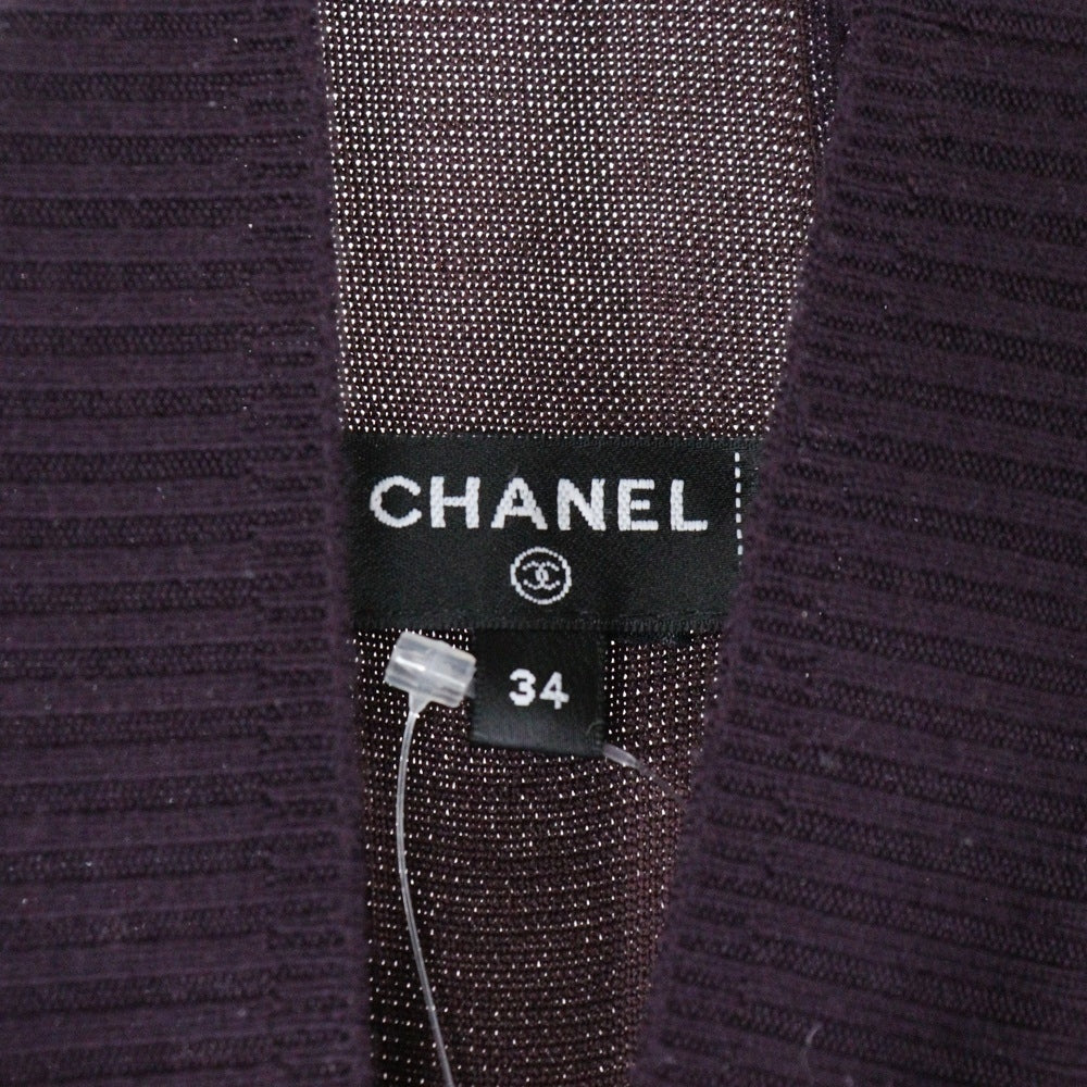 CHANEL(シャネル) ココマーク 切替デザイン タートルネック ウールニット セーター パープル レディース P77800K11276