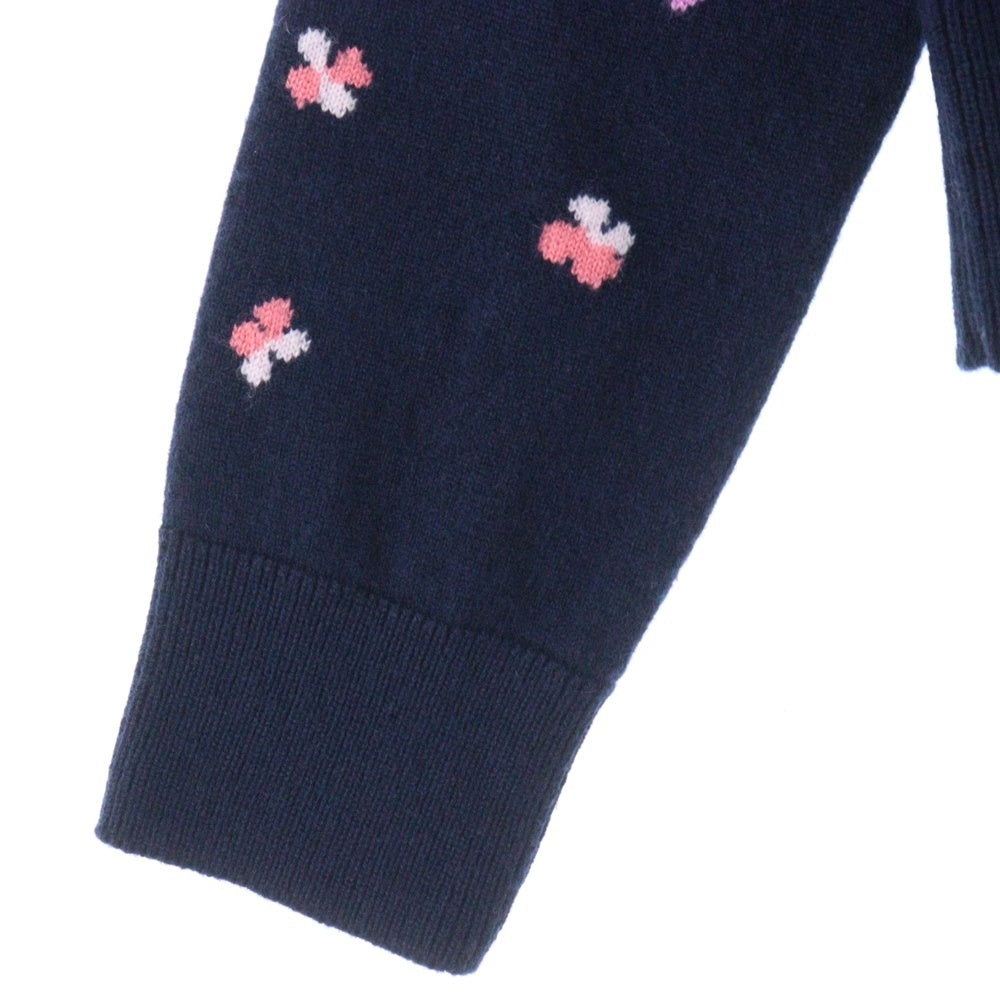 CHANEL(シャネル) 24SS ココマーク クローバー クルーネック カシミヤニット セーター ピンク/ネイビー レディース P76930K11094