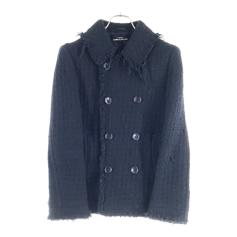 tricot COMME des GARCONS(トリコ コム デ ギャルソン) 02AW ウールツイードジャケット ピーコート ブラック TH-J017 AD2002