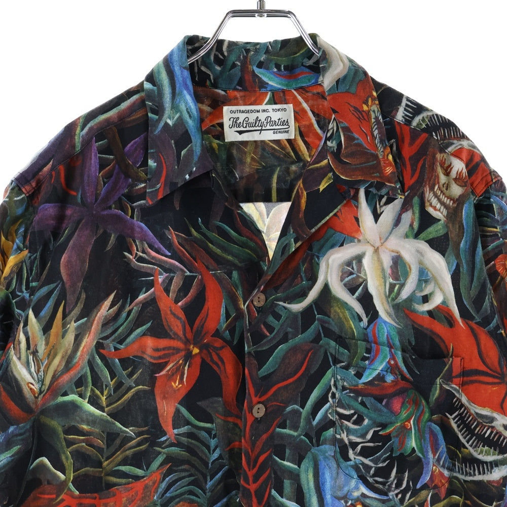 WACKO MARIA(ワコマリア) 18SS 花 HAWAIIAN SHIRT ハワイアンシャツ アロハ半袖シャツ ブラック
