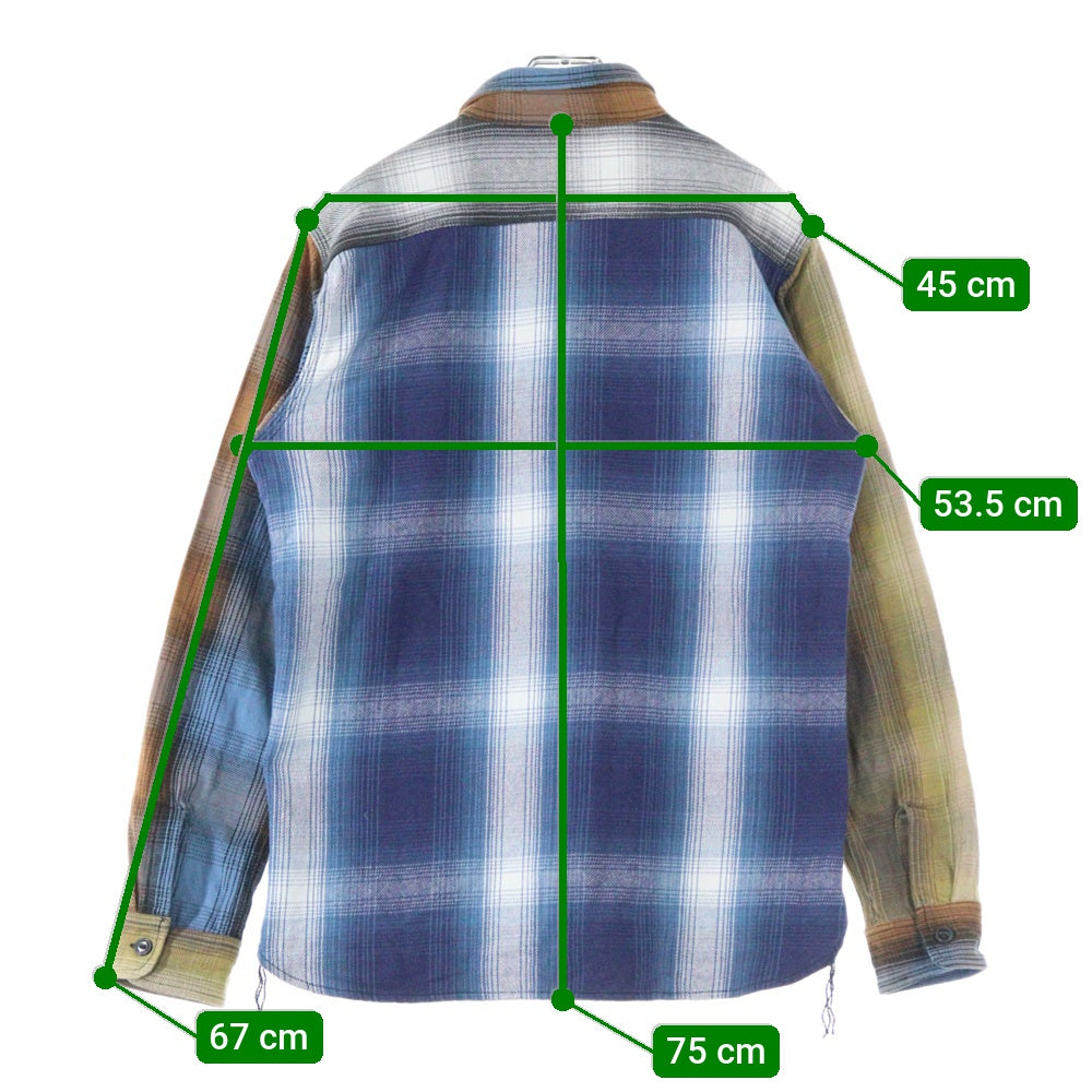 HOUSTON(ヒューストン) クレイジーオンブレチェックビエラ 長袖 シャツ マルチ 40763CZ