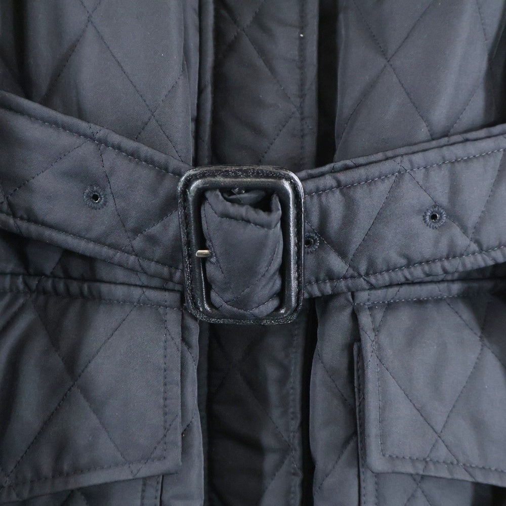 BURBERRY LONDON(バーバリーロンドン) イングランド製 裏地ノバチェック スタンドカラー キルティングコート ブラック レディース 1004914