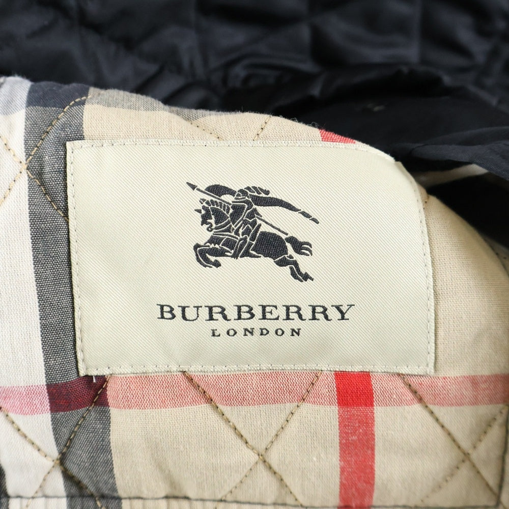 BURBERRY LONDON(バーバリーロンドン) イングランド製 裏地ノバチェック スタンドカラー キルティングコート ブラック レディース 1004914