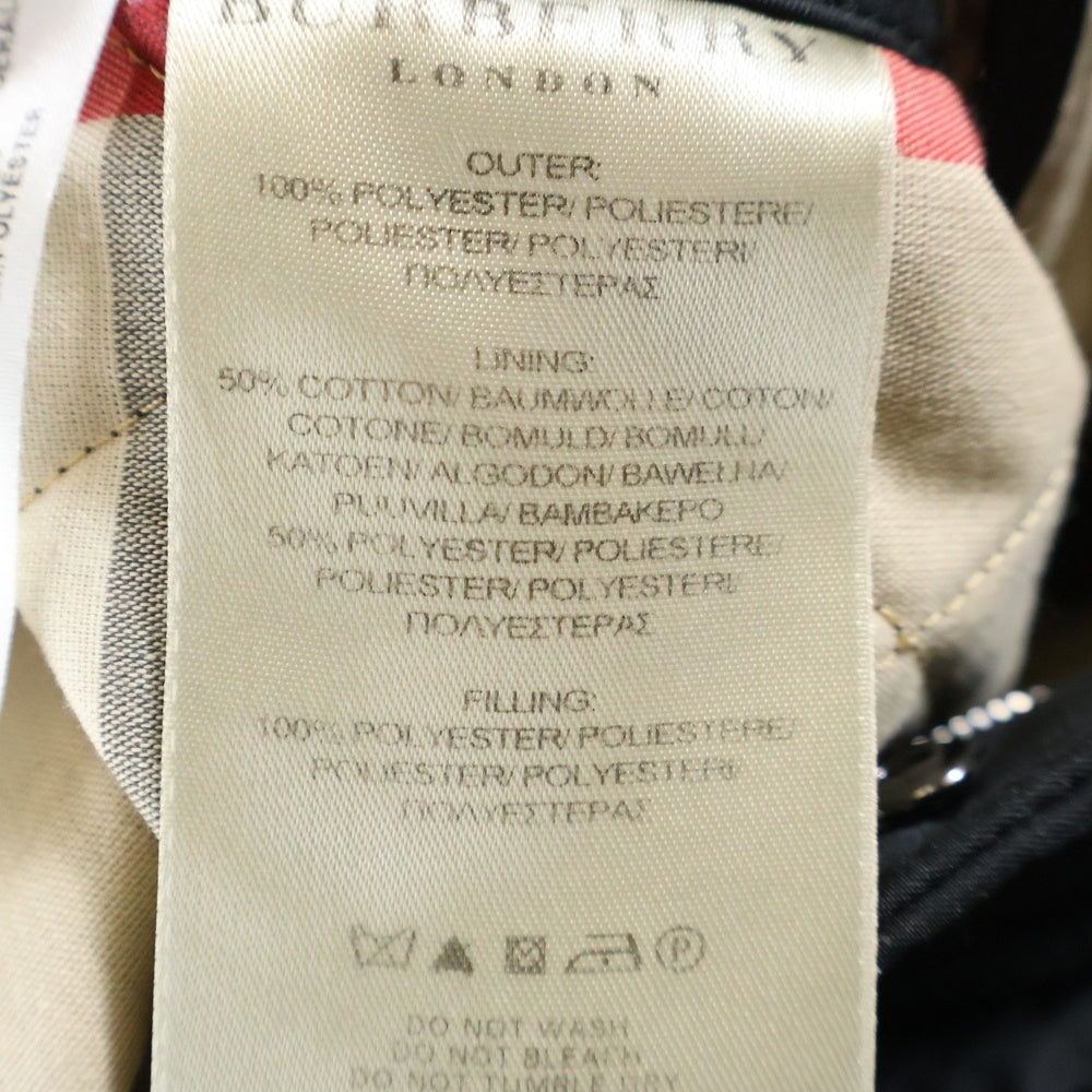 BURBERRY LONDON(バーバリーロンドン) イングランド製 裏地ノバチェック スタンドカラー キルティングコート ブラック レディース 1004914