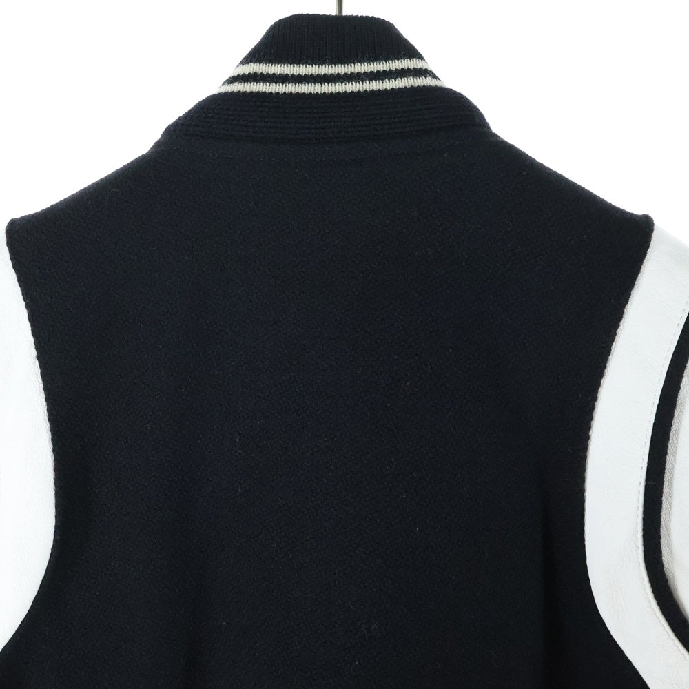 SAINT LAURENT PARIS(サンローランパリ) テディジャケット レザートリムスタジャン ブルゾン ブラック レディース 376283 YYD80