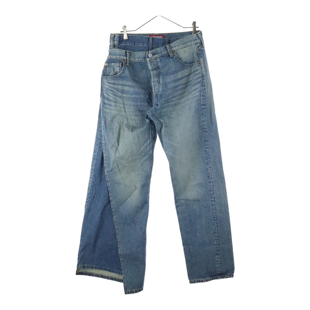 COMME des GARCONS JUNYA WATANABE MAN(コムデギャルソンジュンヤワタナベマン) 25SS AD2024 ×Levi's リーバイス コットンデニム 製品加工カスタマイズ ドッキング デニムパンツ インディゴ WO-P209