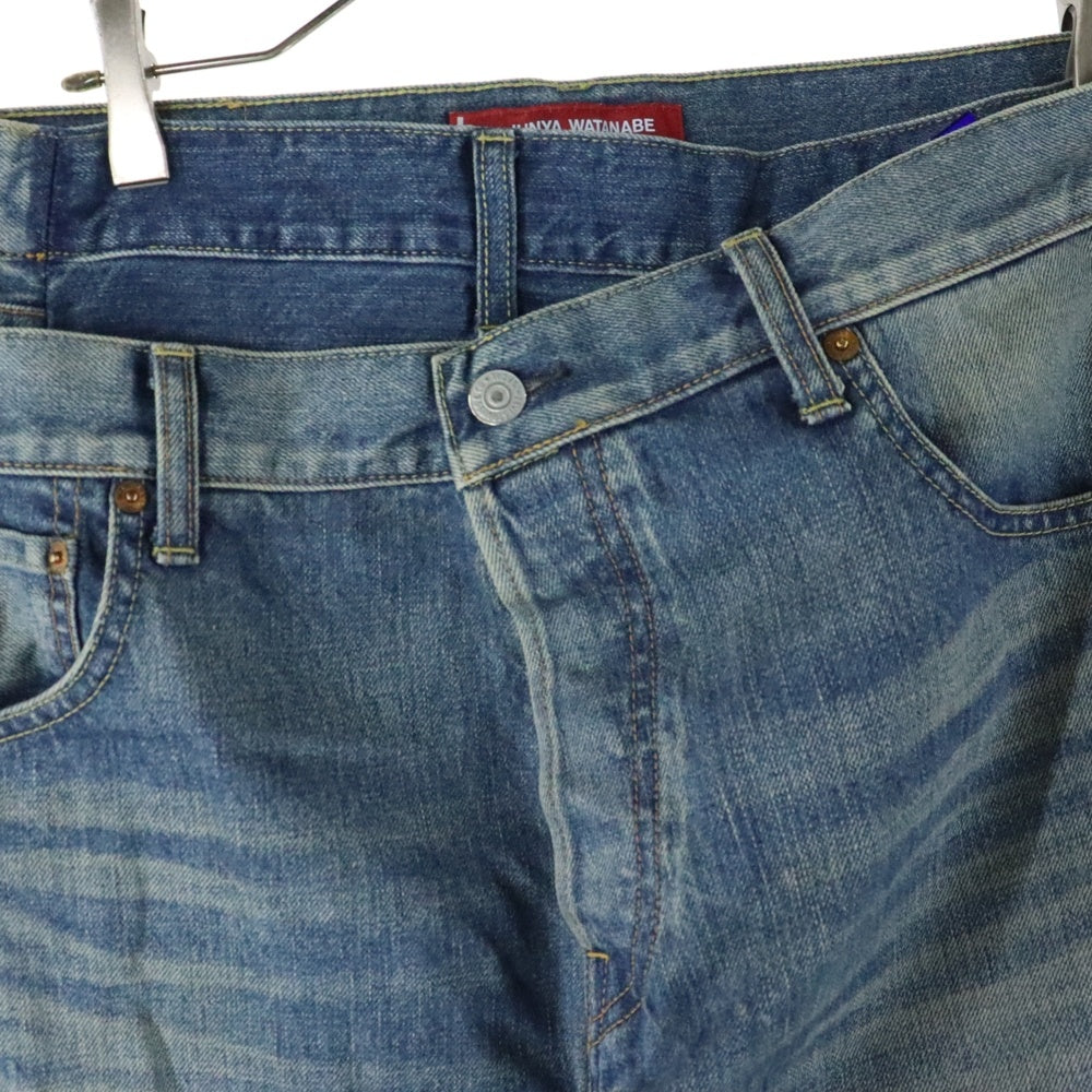 COMME des GARCONS JUNYA WATANABE MAN(コムデギャルソンジュンヤワタナベマン) 25SS AD2024 ×Levi's リーバイス コットンデニム 製品加工カスタマイズ ドッキング デニムパンツ インディゴ WO-P209