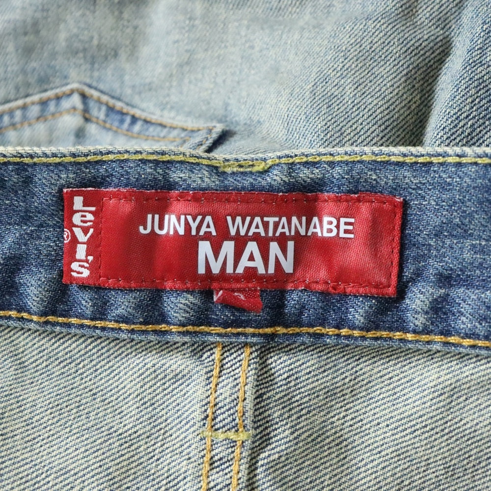 COMME des GARCONS JUNYA WATANABE MAN(コムデギャルソンジュンヤワタナベマン) 25SS AD2024 ×Levi's リーバイス コットンデニム 製品加工カスタマイズ ドッキング デニムパンツ インディゴ WO-P209