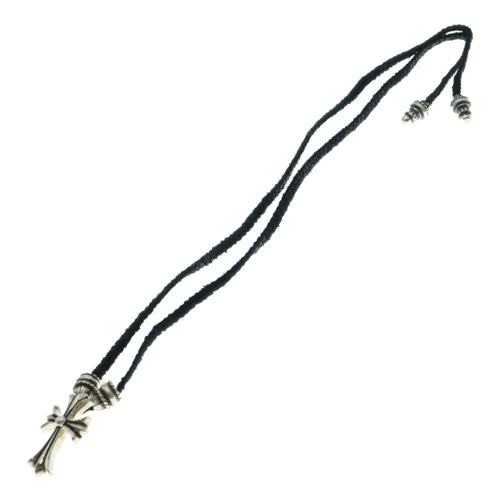 CHROME HEARTS(クロムハーツ) CH CRS SML CL スモールCHクロス クリンプト レザーブレイド ネックレス シルバー/ブラック BCA217