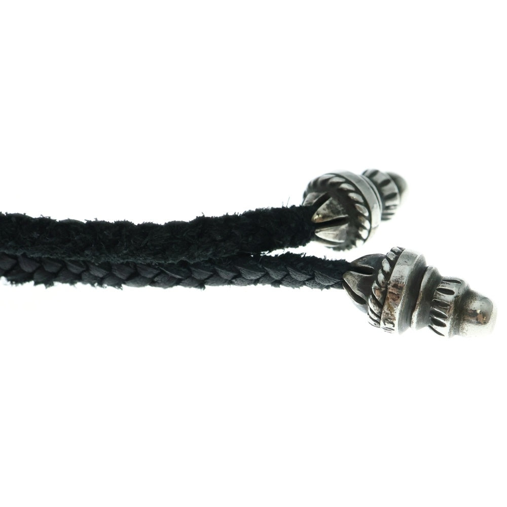CHROME HEARTS(クロムハーツ) CH CRS SML CL スモールCHクロス クリンプト レザーブレイド ネックレス シルバー/ブラック BCA217