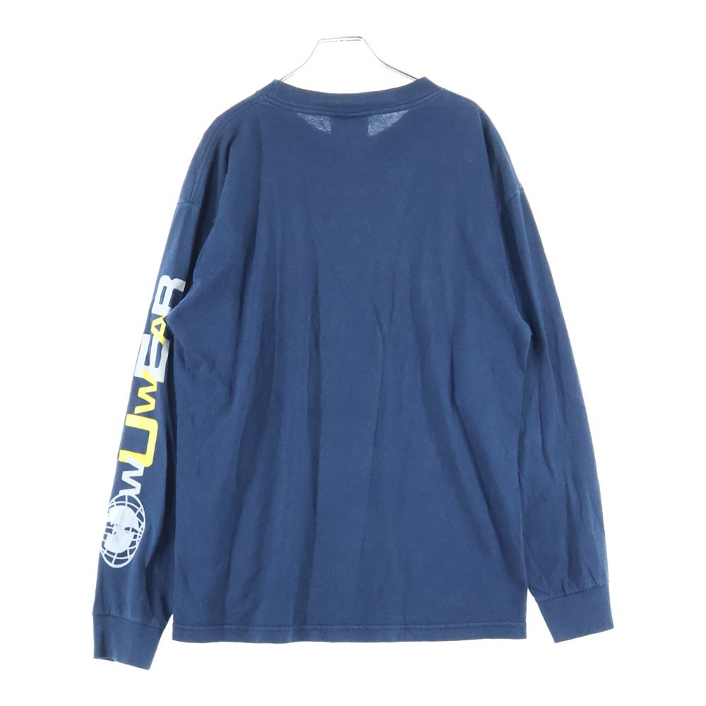 VINTAGE(ヴィンテージ) 90~00S VINTAGE WU WEAR WU TANG CLAN ヴィンテージ ウータン クラン ロゴデザイン クルーネック カットソー 長袖Tシャツ ネイビー