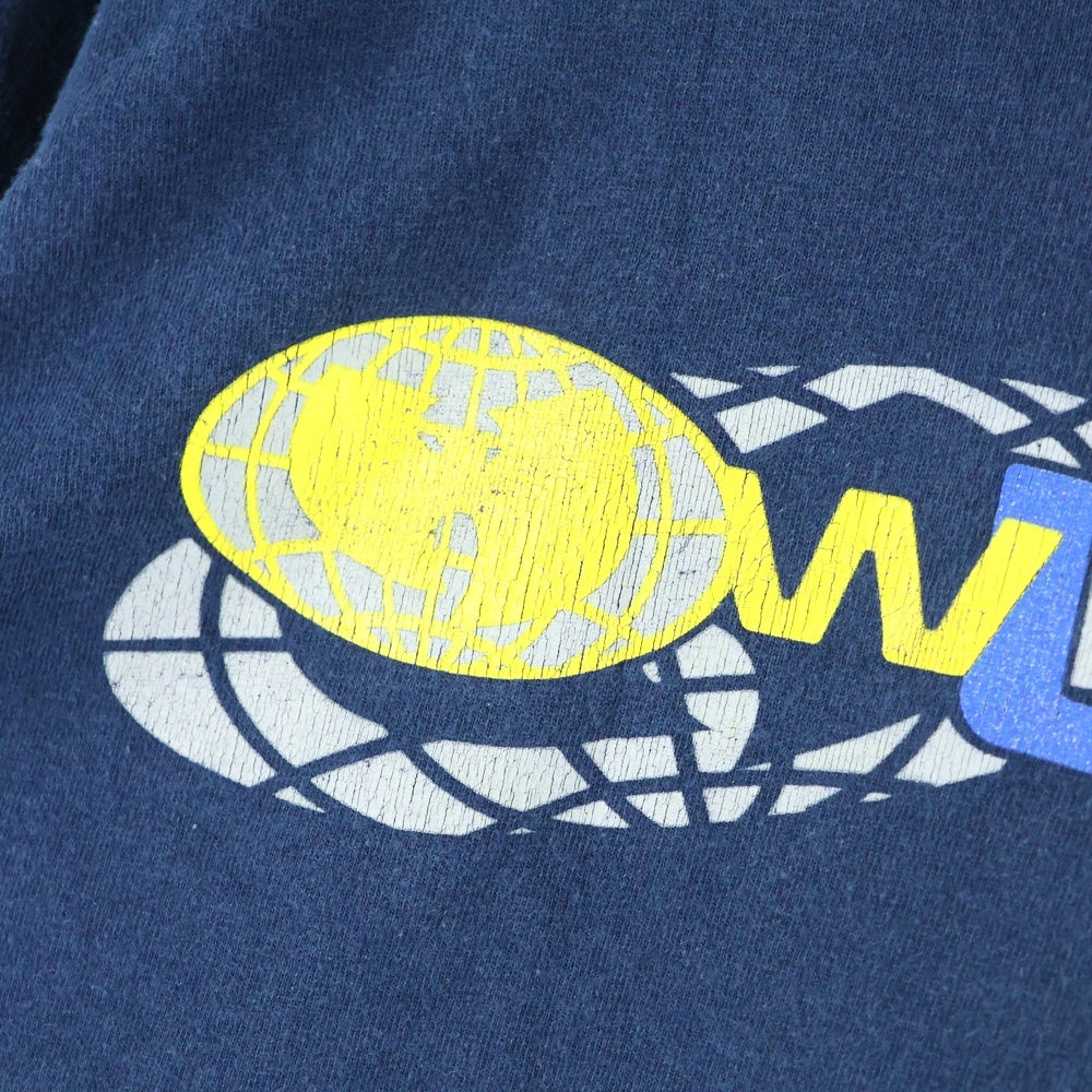 VINTAGE(ヴィンテージ) 90~00S VINTAGE WU WEAR WU TANG CLAN ヴィンテージ ウータン クラン ロゴデザイン クルーネック カットソー 長袖Tシャツ ネイビー