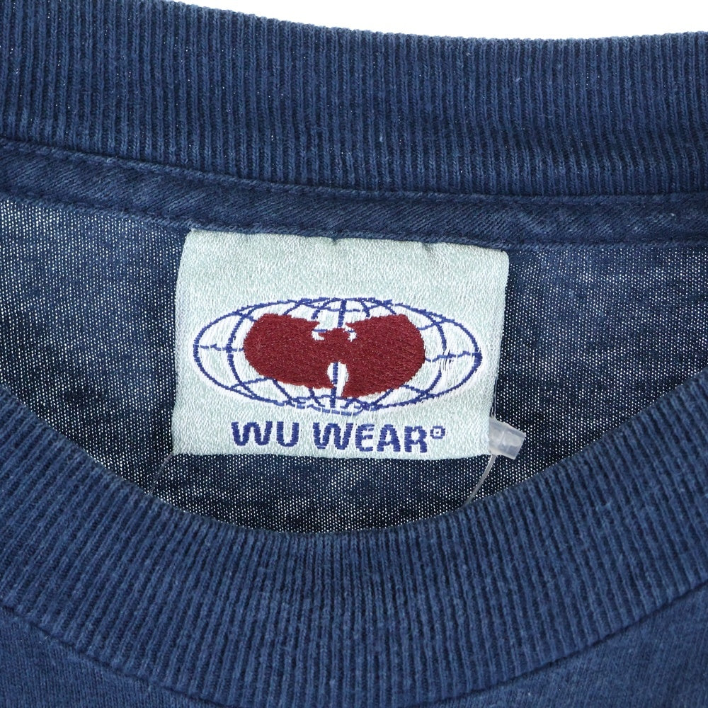 VINTAGE(ヴィンテージ) 90~00S VINTAGE WU WEAR WU TANG CLAN ヴィンテージ ウータン クラン ロゴデザイン クルーネック カットソー 長袖Tシャツ ネイビー