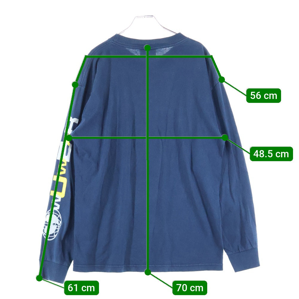 VINTAGE(ヴィンテージ) 90~00S VINTAGE WU WEAR WU TANG CLAN ヴィンテージ ウータン クラン ロゴデザイン クルーネック カットソー 長袖Tシャツ ネイビー