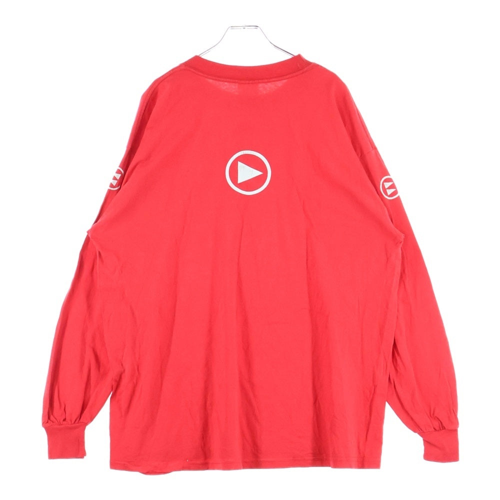VINTAGE(ヴィンテージ) 90S VINTAGE MTV ヴィンテージ エム ティー ビー 両面プリントデザイン クルーネック カットソー 長袖Tシャツ レッド