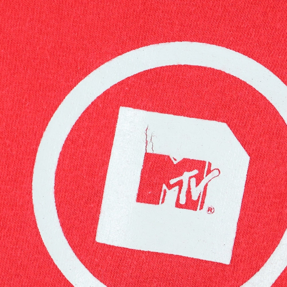 VINTAGE(ヴィンテージ) 90S VINTAGE MTV ヴィンテージ エム ティー ビー 両面プリントデザイン クルーネック カットソー 長袖Tシャツ レッド