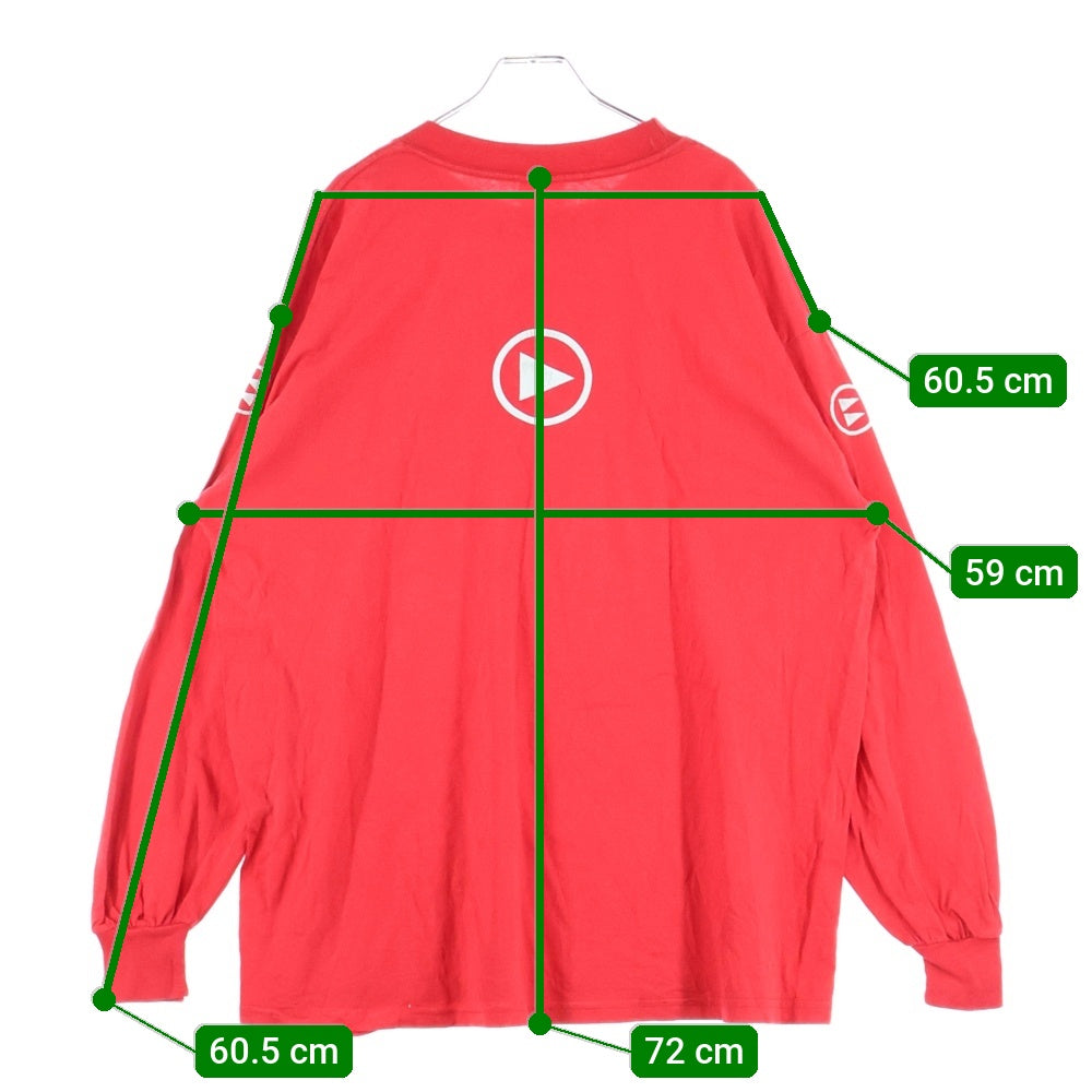 VINTAGE(ヴィンテージ) 90S VINTAGE MTV ヴィンテージ エム ティー ビー 両面プリントデザイン クルーネック カットソー 長袖Tシャツ レッド