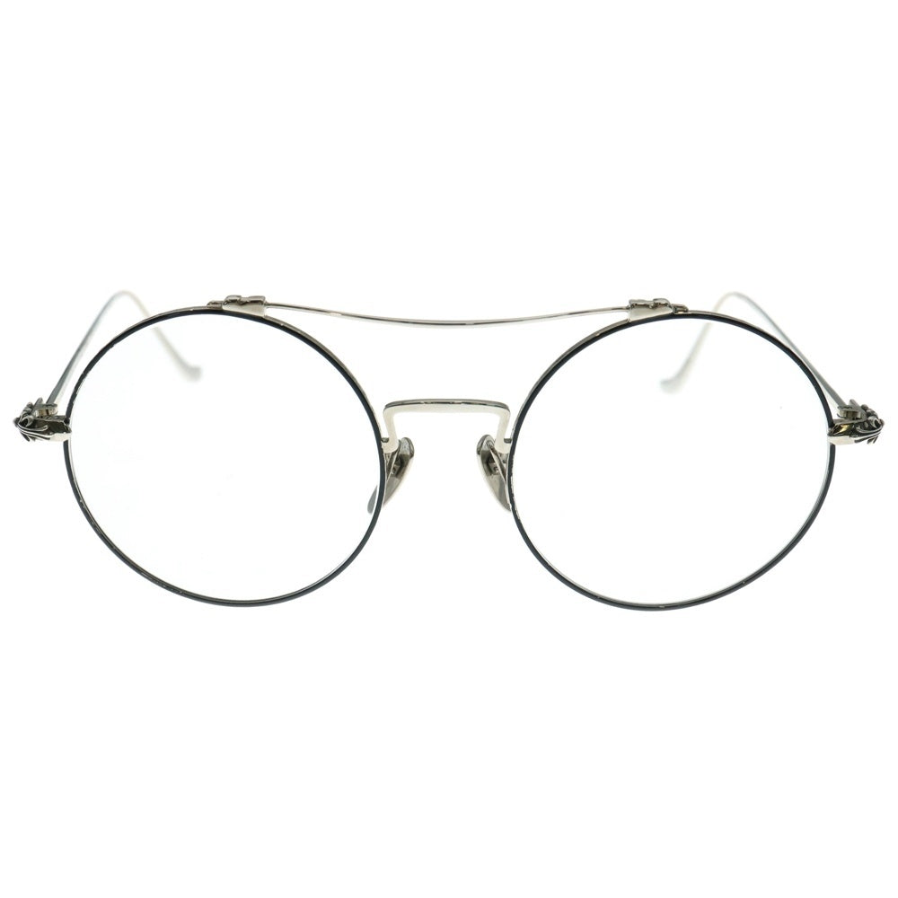CHROME HEARTS クロムハーツ PRAWN QUEEN ダブルブリッジ ラウンドフレーム サングラス 眼鏡 シルバー CHROME HEARTS(クロムハーツ) PRAWN QUEEN ダブルブリッジ ラウンド