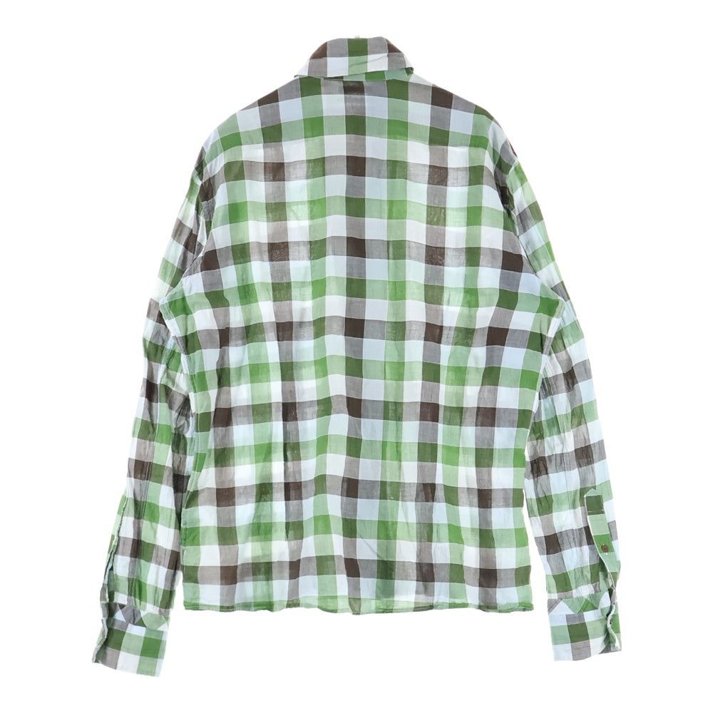 DIESEL(ディーゼル) ボタンダウン チェック 長袖シャツ グリーン