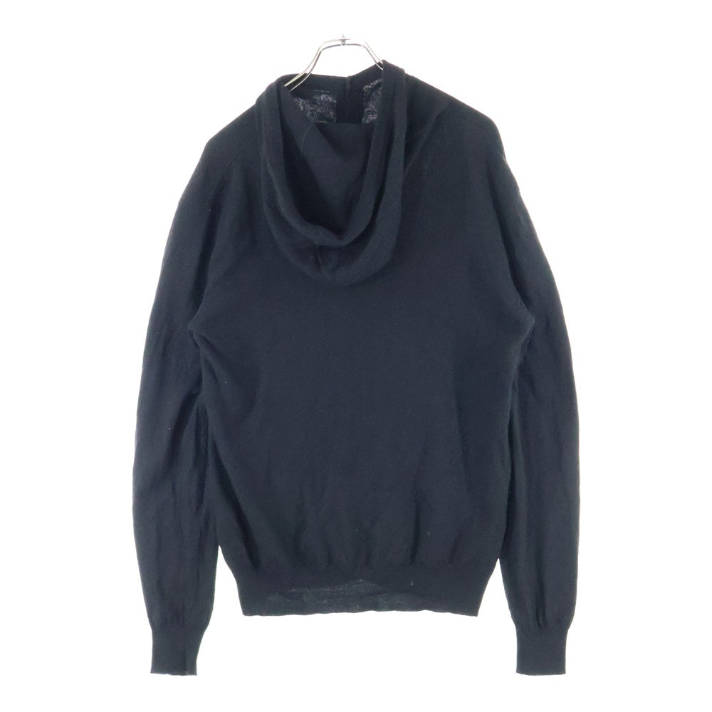 Alexander McQueen(アレキサンダーマックイーン) ウール混 フーデッド カーディガン ニット ブラック KRQN-BA1-1010