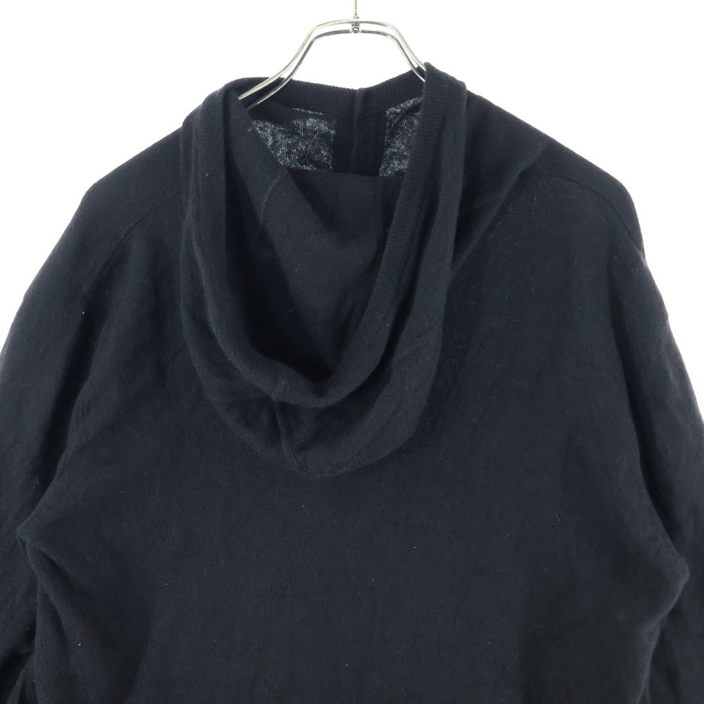 Alexander McQueen(アレキサンダーマックイーン) ウール混 フーデッド カーディガン ニット ブラック KRQN-BA1-1010
