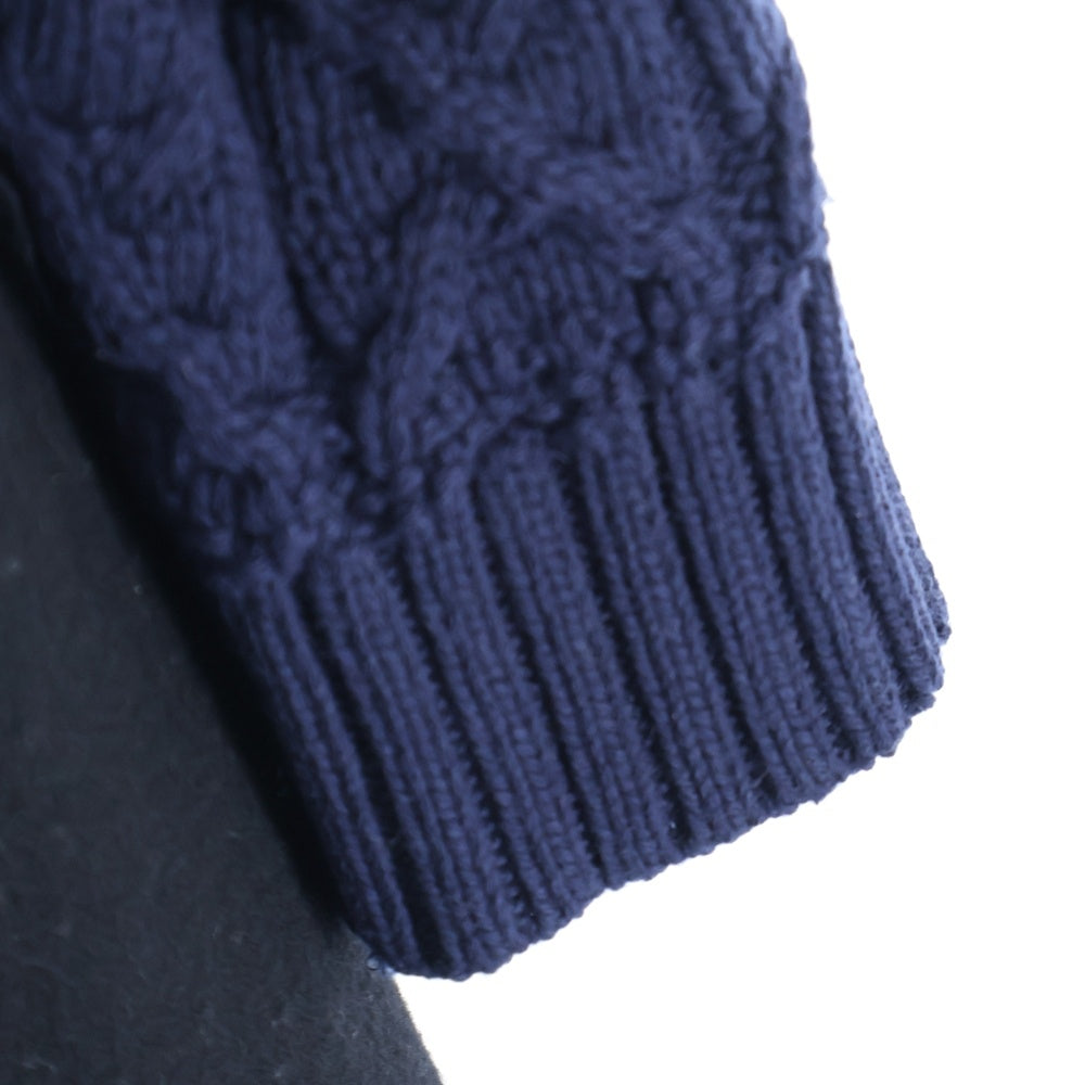 UNDERCOVER(アンダーカバー) 14AW ニット切替 バイカラー ジップアップコート ブラック/ネイビー レディース SUN1201