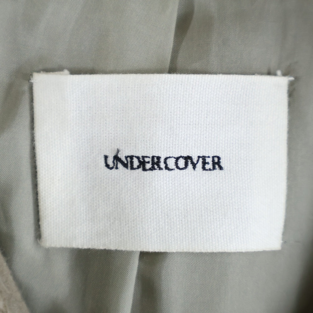 UNDERCOVER(アンダーカバー) 11AW フェルトフラワーパッチデザイン ジップアップ マントコート ベージュ/グレー H1305-1