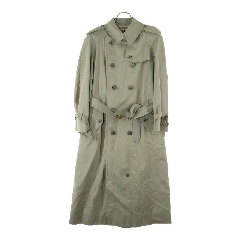 BURBERRY(バーバリー) コットン ノバチェック ダブルフラップポケット ベルト付き ダブルブレスト トレンチコート ベージュ FD082-039-41