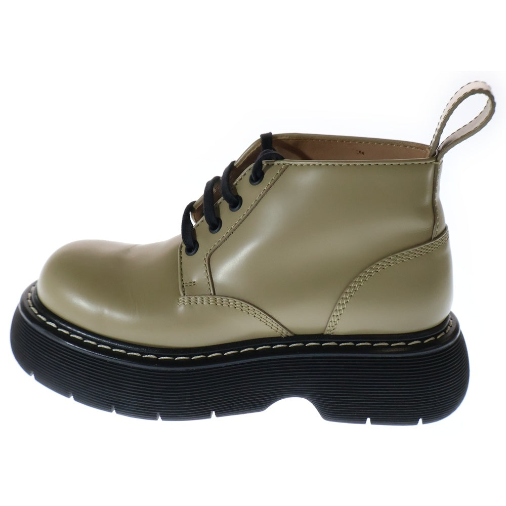 BOTTEGA VENETA(ボッテガヴェネタ) Bounce バウンス レザー ショートブーツ ミッドカットシューズ レディース カーキ