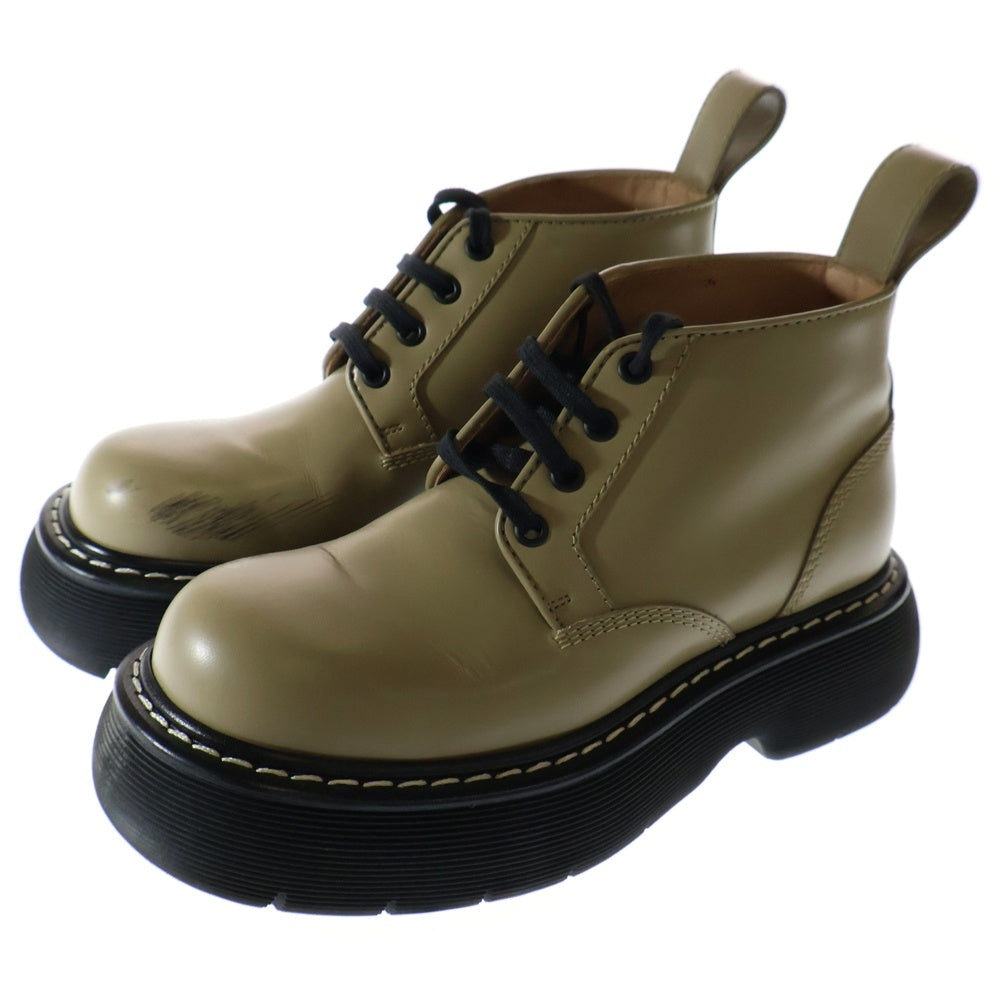 BOTTEGA VENETA(ボッテガヴェネタ) Bounce バウンス レザー ショートブーツ ミッドカットシューズ レディース カーキ